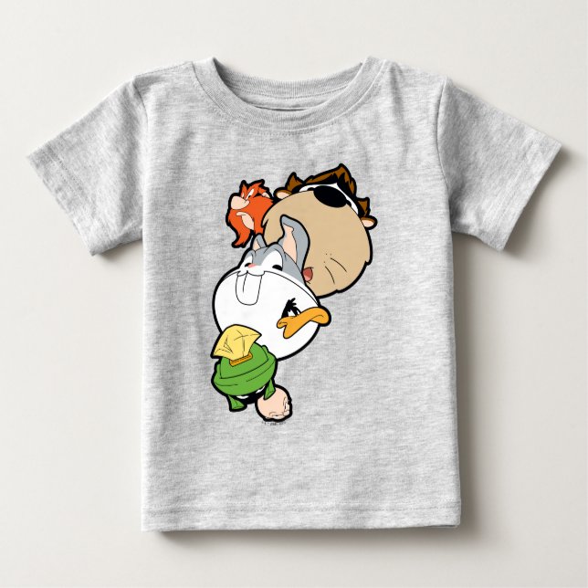 Camiseta Para Bebê LOONEY TUNES™ Estilizou Cabeças Grandes (Frente)
