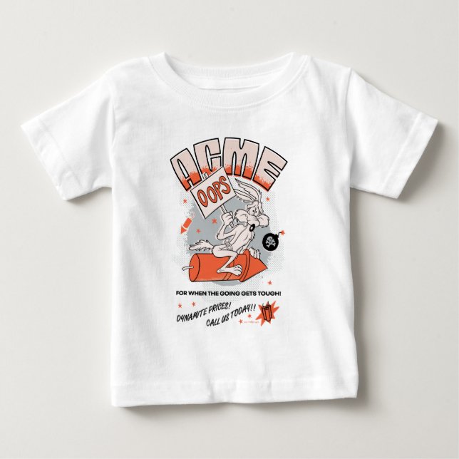 Camiseta Para Bebê LOONEY TUNES™ | WILE E. COYOTE™ ACME Dinamite (Frente)