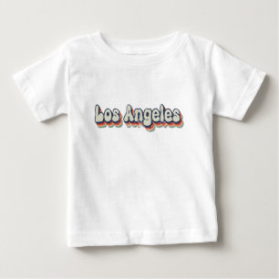 Camiseta Para Bebê Los Angeles California Chrome City Clássico Arte