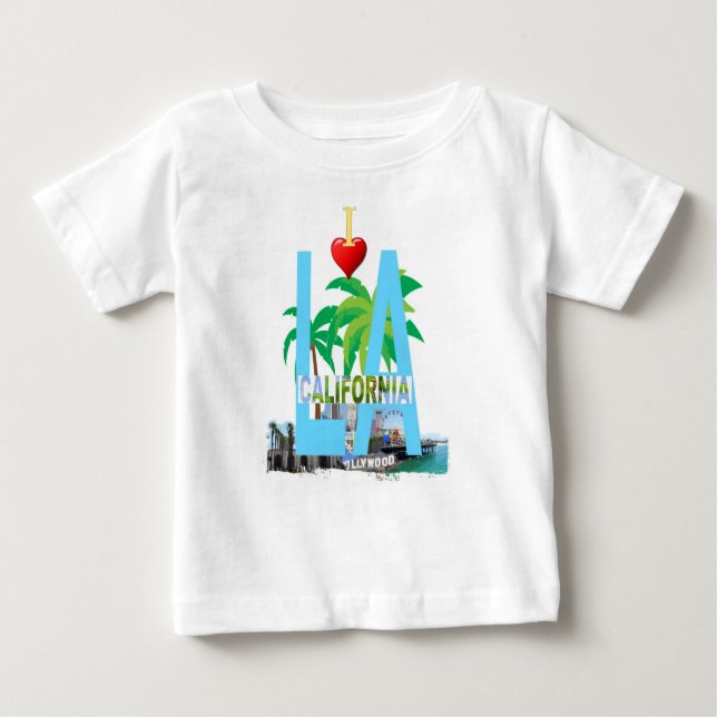 Camiseta Para Bebê los angeles l a california cidade eua américa (Frente)