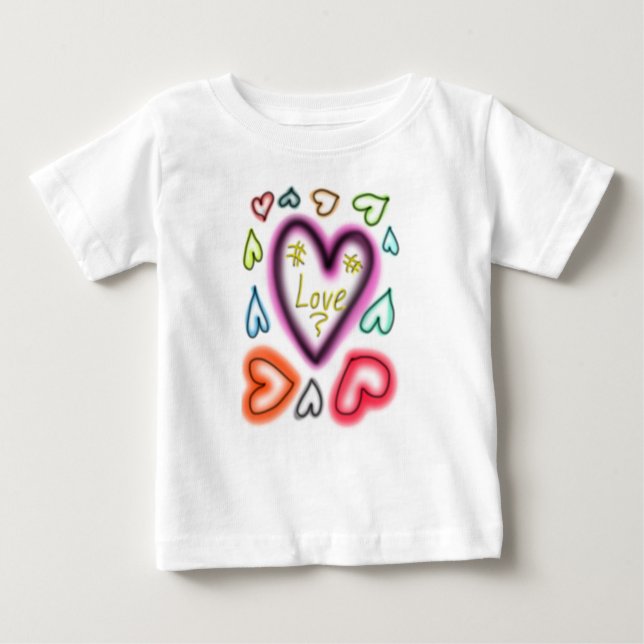 Camiseta Para Bebê los corazones (Frente)