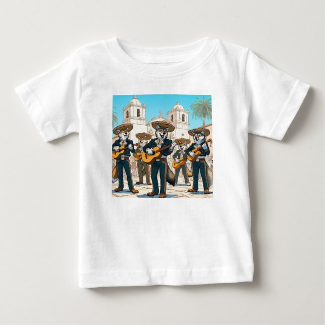 Camiseta Para Bebê Los Coyotes Mariachi  (Frente)