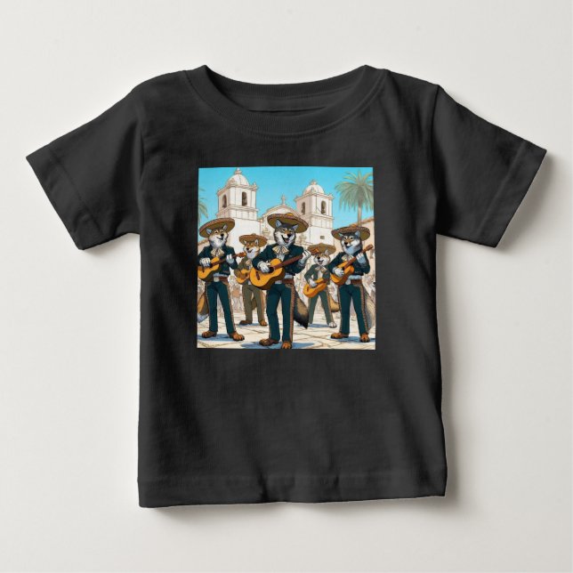 Camiseta Para Bebê Los Coyotes Mariachi  (Frente)