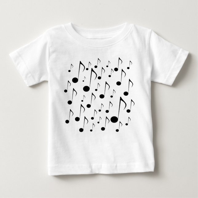 Camiseta Para Bebê Lotes de notas da música (Frente)