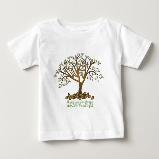 Camiseta Para Bebê Loucos de árvore da família (Frente)