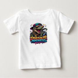 Camiseta Para Bebê Loucura de Dinossauro — Gráfico do T‑Rex Festa Ani