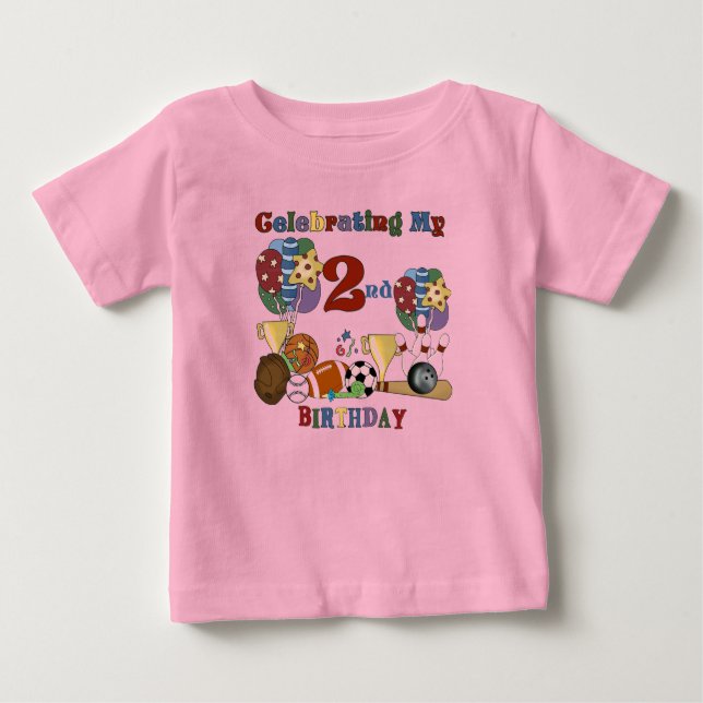 Camiseta Para Bebê Loucura para T-shirts e segundos aniversários desp (Frente)
