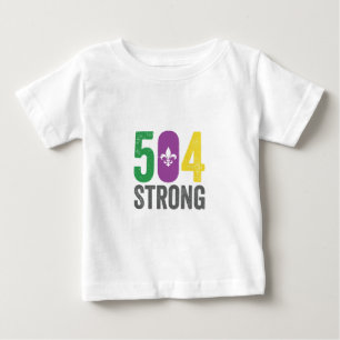 Camiseta Para Bebê Louisiana Forte 504 NOLA Forte Carnaval 
