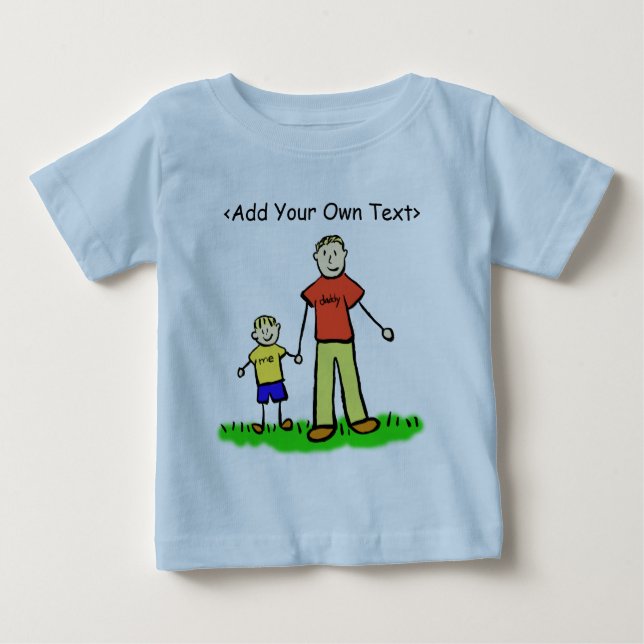 Camiseta Para Bebê Loura-Camiseta pai & Me Little Boy (Dois Lados) (Frente)