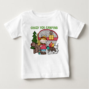 Camiseta Para Bebê Loura Louca Por Acampamento