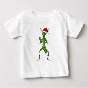 Camiseta Para Bebê Louva-a-Deus Natal Feriado Inseto Besouro