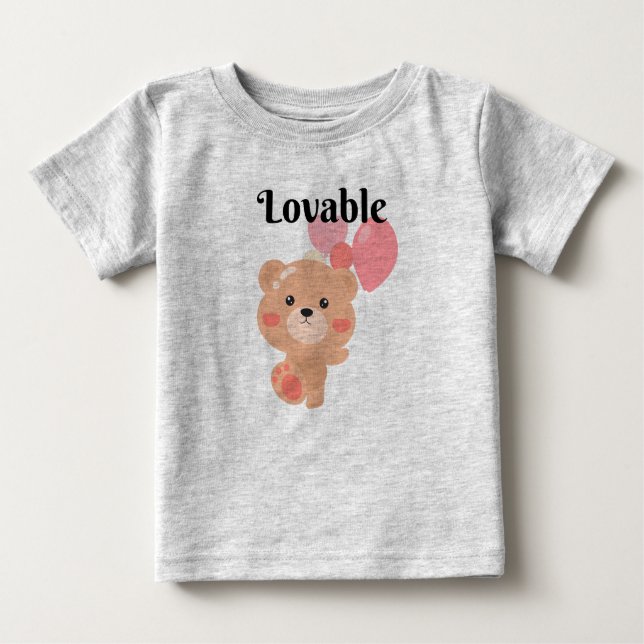 Camiseta Para Bebê Lovable Baby Fine Jersey T-Shirt (Frente)