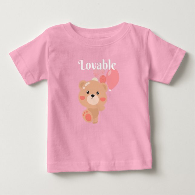 Camiseta Para Bebê Lovable Baby Fine Jersey T-Shirt (Frente)