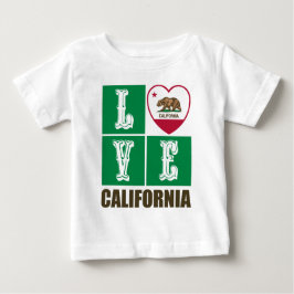 Camiseta Para Bebê Love California State Flag Hearde Pride