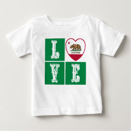 Camiseta Para Bebê Love California State Flag Hearde Pride