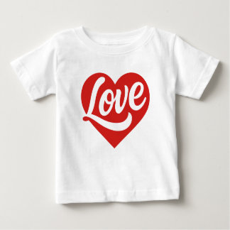 Camiseta Para Bebê Love Heart Logo – Red Romantic Symbol 