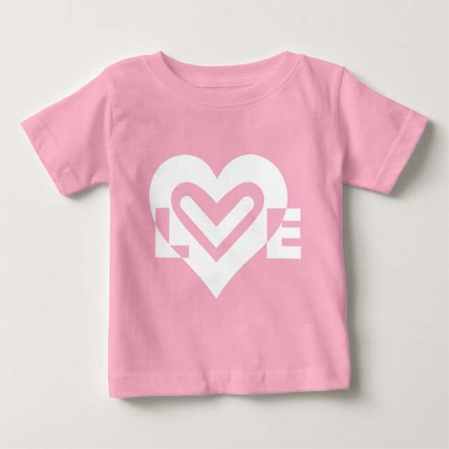 Camiseta Para Bebê Love in White (Frente)