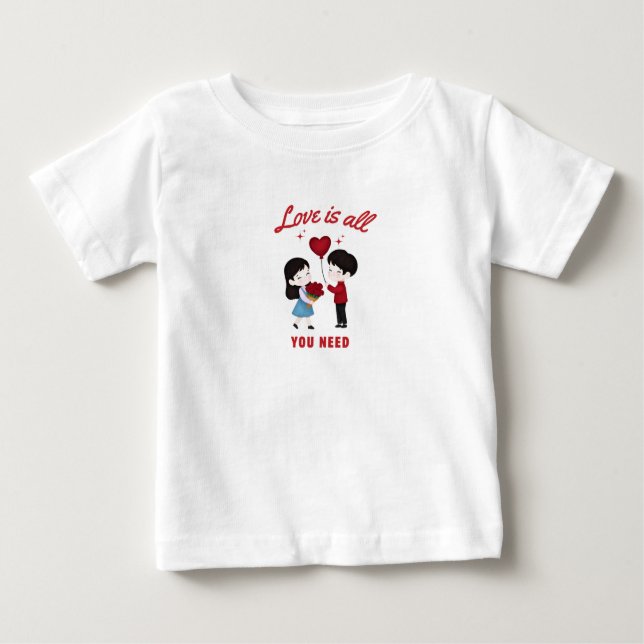 Camiseta Para Bebê Love Is All You Need (Frente)