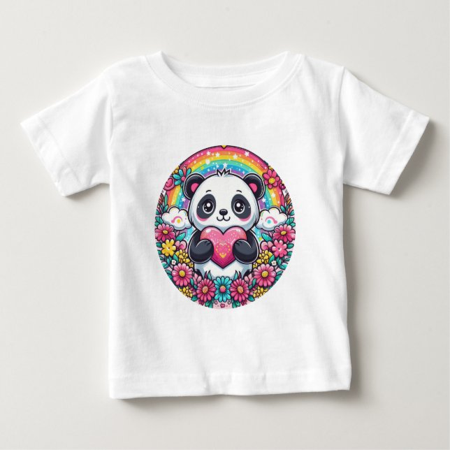 Camiseta Para Bebê Love Panda (Frente)