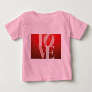 Camiseta Para Bebê Love Romance Red Pink