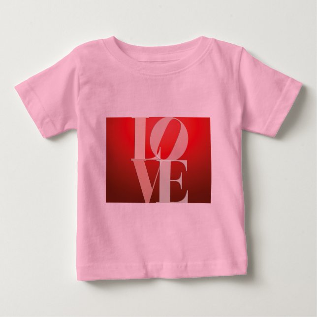 Camiseta Para Bebê Love Romance Red Pink (Frente)