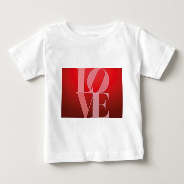 Camiseta Para Bebê Love Romance Red Pink (Frente)