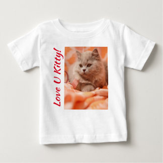 Camiseta Para Bebê Love U Kitty
