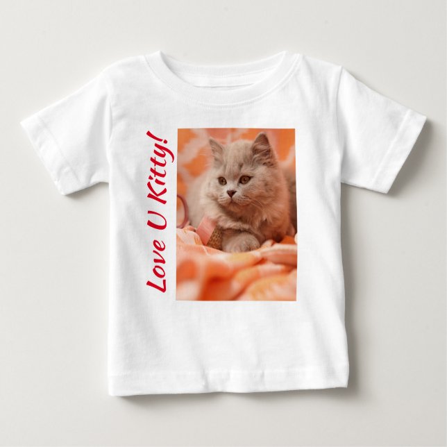 Camiseta Para Bebê Love U Kitty (Frente)
