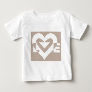 Camiseta Para Bebê Love White em Cinzas