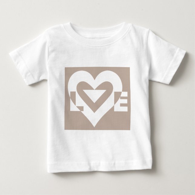 Camiseta Para Bebê Love White em Cinzas (Frente)