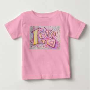 Camiseta Para Bebê Love Word Art Painting Custom T-Shirt