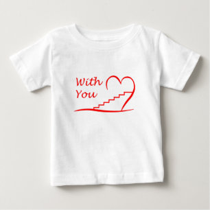 Camiseta Para Bebê Love You contigo, juntos acima as escadas
