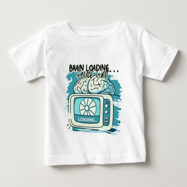 Camiseta Para Bebê lovely brainloading design (Frente)
