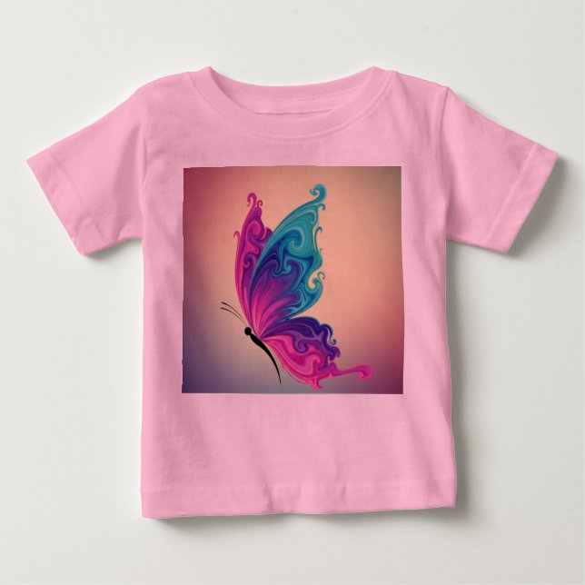 Camiseta Para Bebê Lovely Butterfly (Frente)