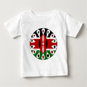 Camiseta Para Bebê Lovely Hearts Kenya: Flag Art Motif