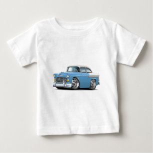 Camiseta Para Bebê Lt 1955 de Chevy Belair Azul-Branco Carro