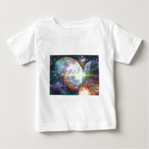 Camiseta Para Bebê lua arco-íris