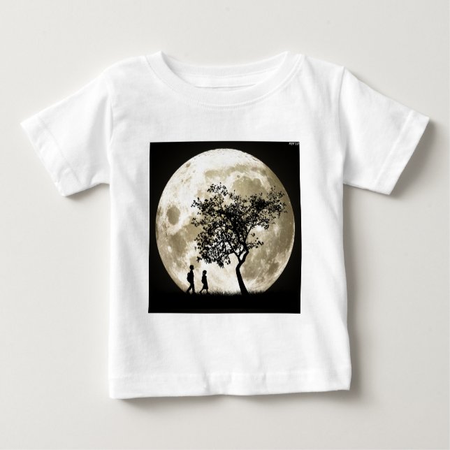 Camiseta Para Bebê Lua cheia (Frente)