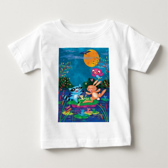 Camiseta Para Bebê Lua do outono (Frente)