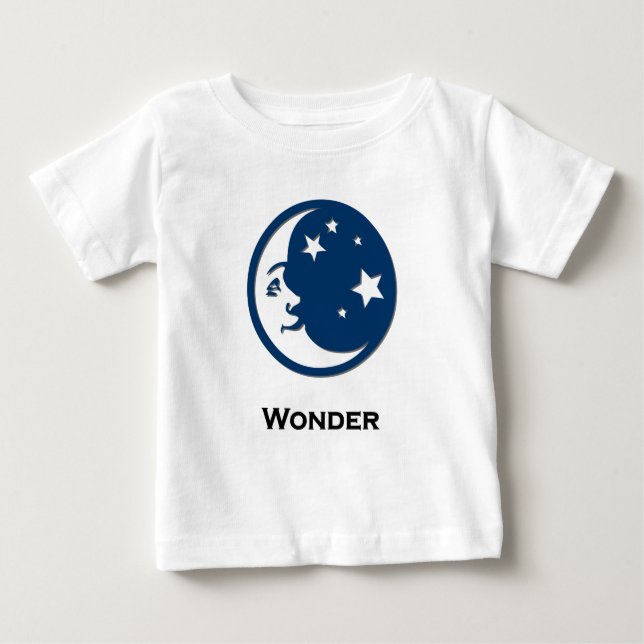 Camiseta Para Bebê Lua Stars Wonder (Frente)
