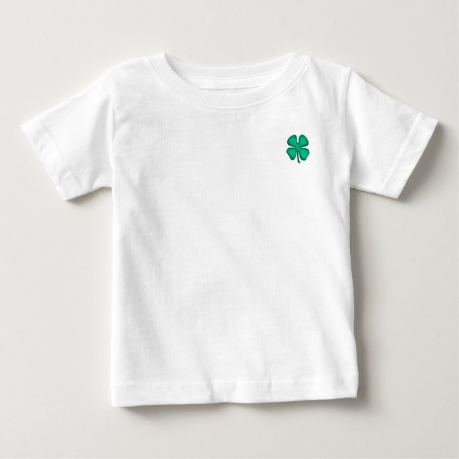 Camiseta Para Bebê Lucky 4 Leaf Irish Clover baby T-shirt (Frente)