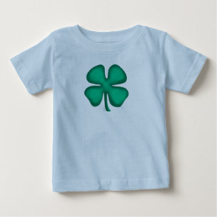 Camiseta Para Bebê Lucky 4 Leaf Irish Clover blue baby T shirt