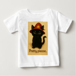 Camiseta Para Bebê Lucky Cat Emi – Kawaii Begging Pose Witch Cat