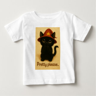 Camiseta Para Bebê Lucky Cat Emi – Kawaii Begging Pose Witch Cat