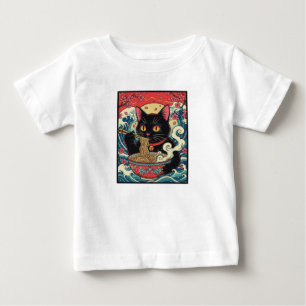 Camiseta Para Bebê Lucky Cat Ramen Noodle Art
