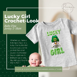 Camiseta Para Bebê Lucky Girl Crochet-Look Baby Fine Jersey T-Shirt