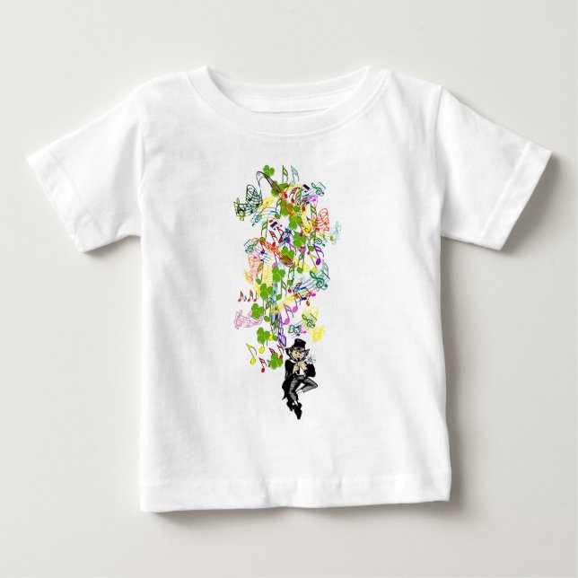 Camiseta Para Bebê Lucky Leprechaun Com Shamrocks (Frente)