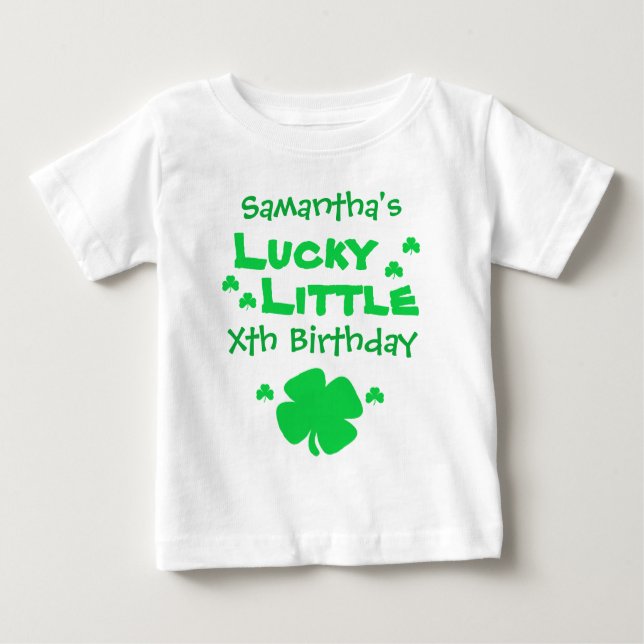 Camiseta Para Bebê Lucky Little Birthday (Frente)