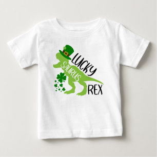 Camiseta Para Bebê Lucky Saurus Rex - Rua. Dinossauro do Dia de Patri