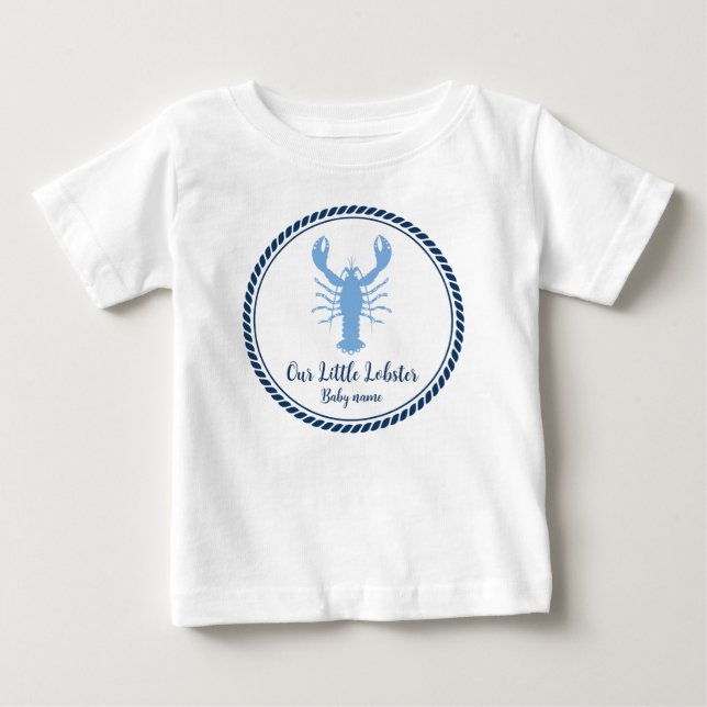 Camiseta Para Bebê Lula Azul Marinho Costeira  (Frente)